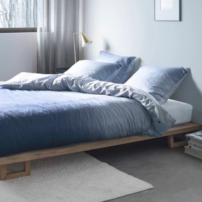 Marc O'Polo Lalani Housse de couette Bleu Indigo satin de coton 220 fils