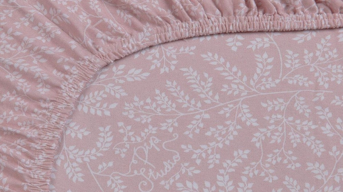 Pip Studio Leafy Pink hoeslaken jersey lycra