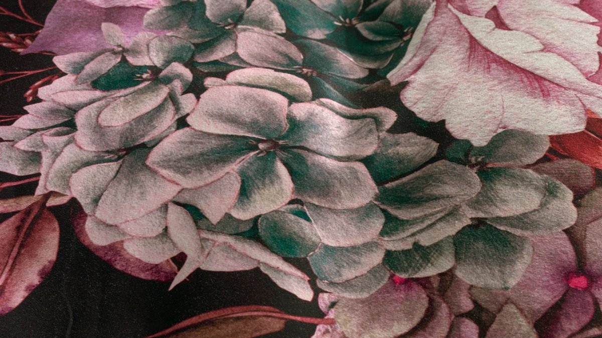 Heckettlane Clover hortensia's dekbedovertrek katoensatijn