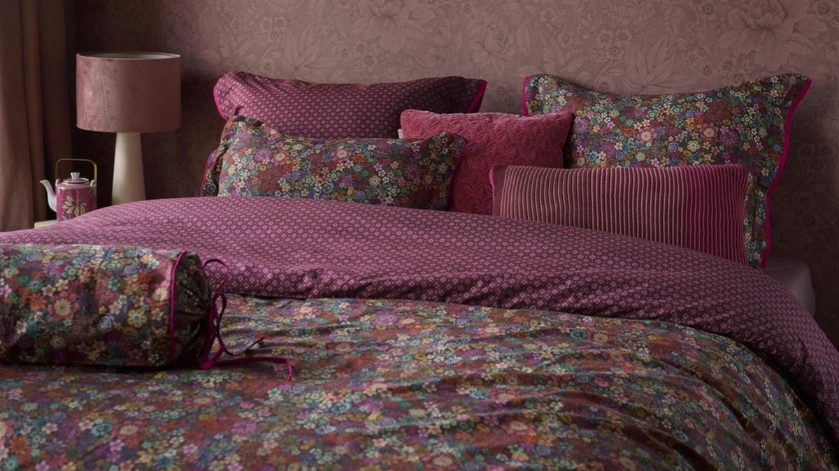 Pip Studio Tutti i Fiori Dark red percal 200TC dekbedovertrek