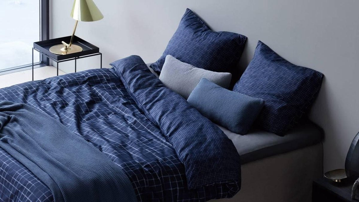 Marc O'Polo Niri Indigo Blue katoensatijnen 220TC kussenslopen