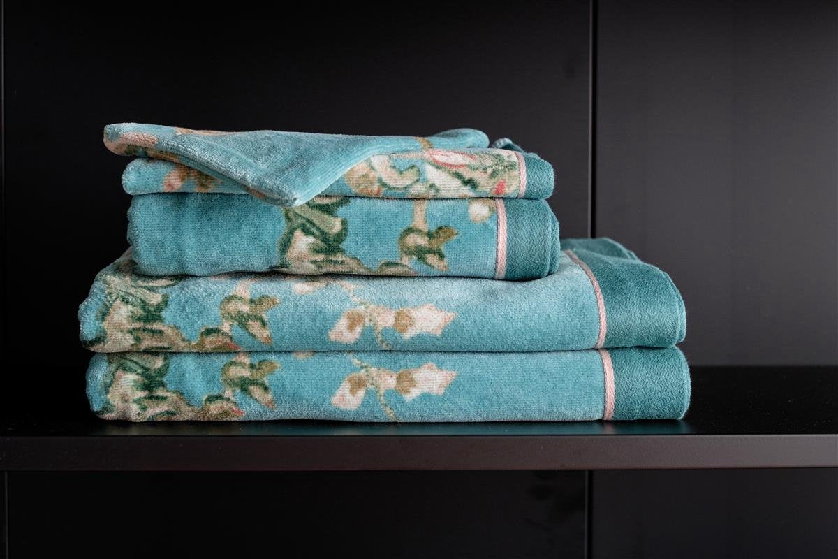 Beddinghouse Vincent van Gogh Blossom Blue Towels, badhanddoeken katoenen badstof
