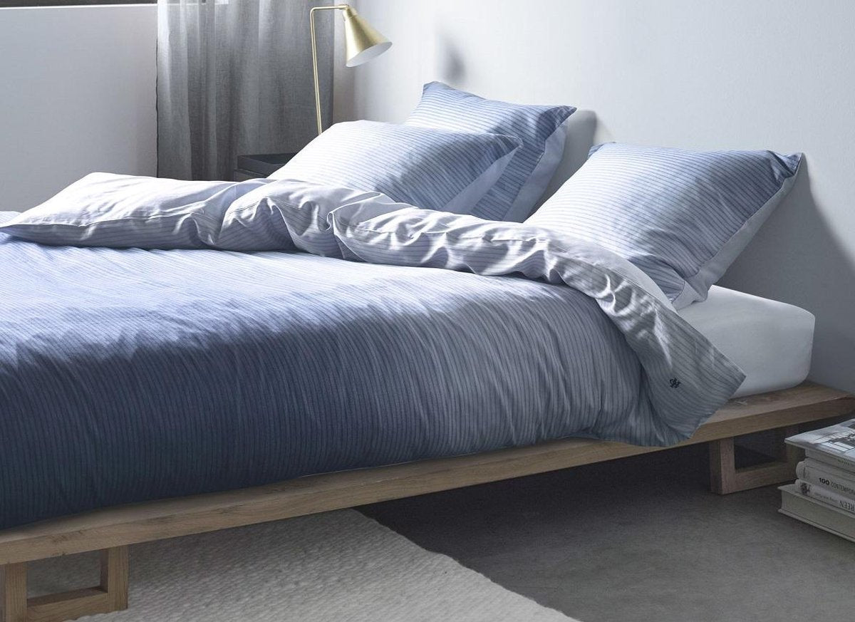 Marc O'Polo Lalani Housse de couette Bleu Indigo satin de coton 220 fils
