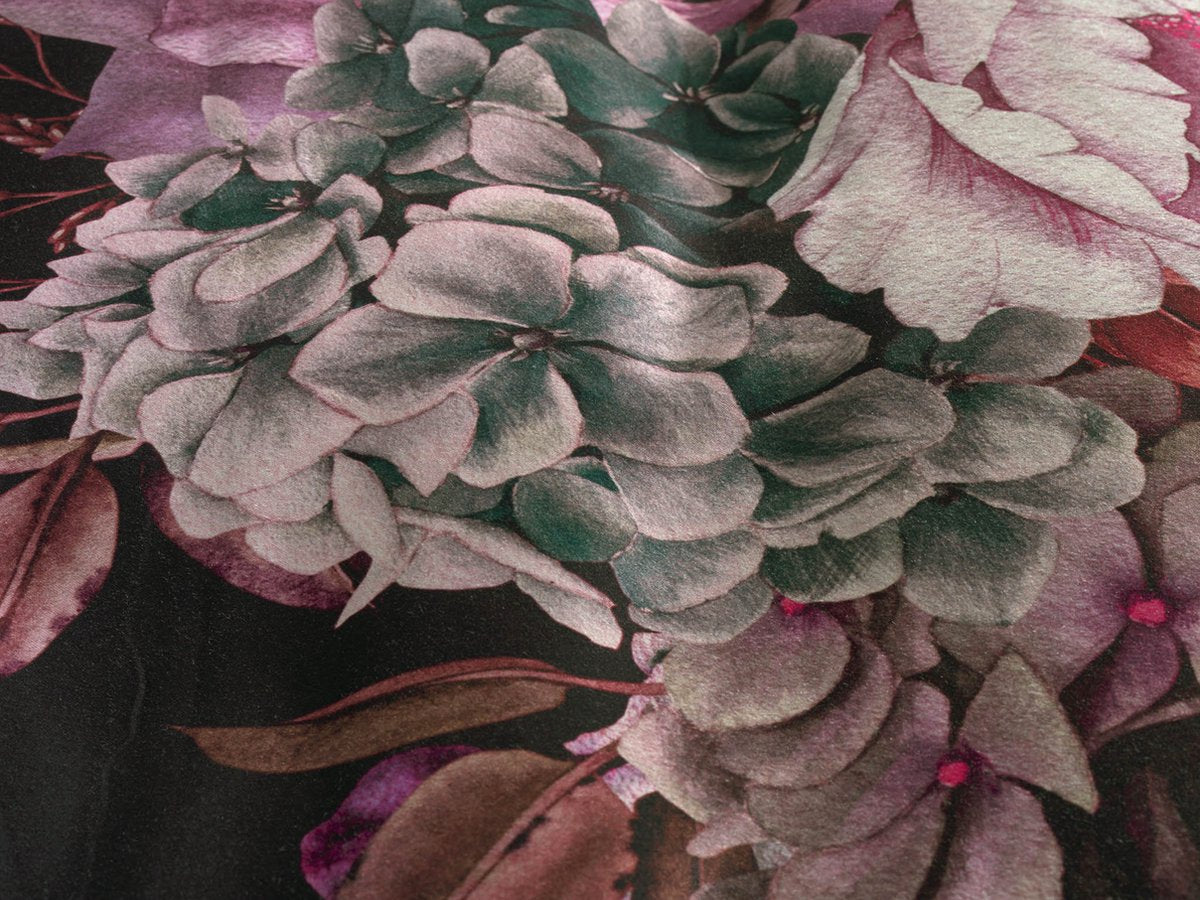 Heckettlane Clover hortensia's dekbedovertrek katoensatijn