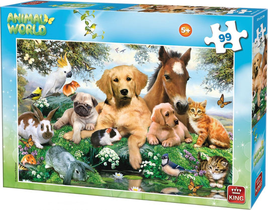 King Animal World huisdieren puzzel 99 stukjes