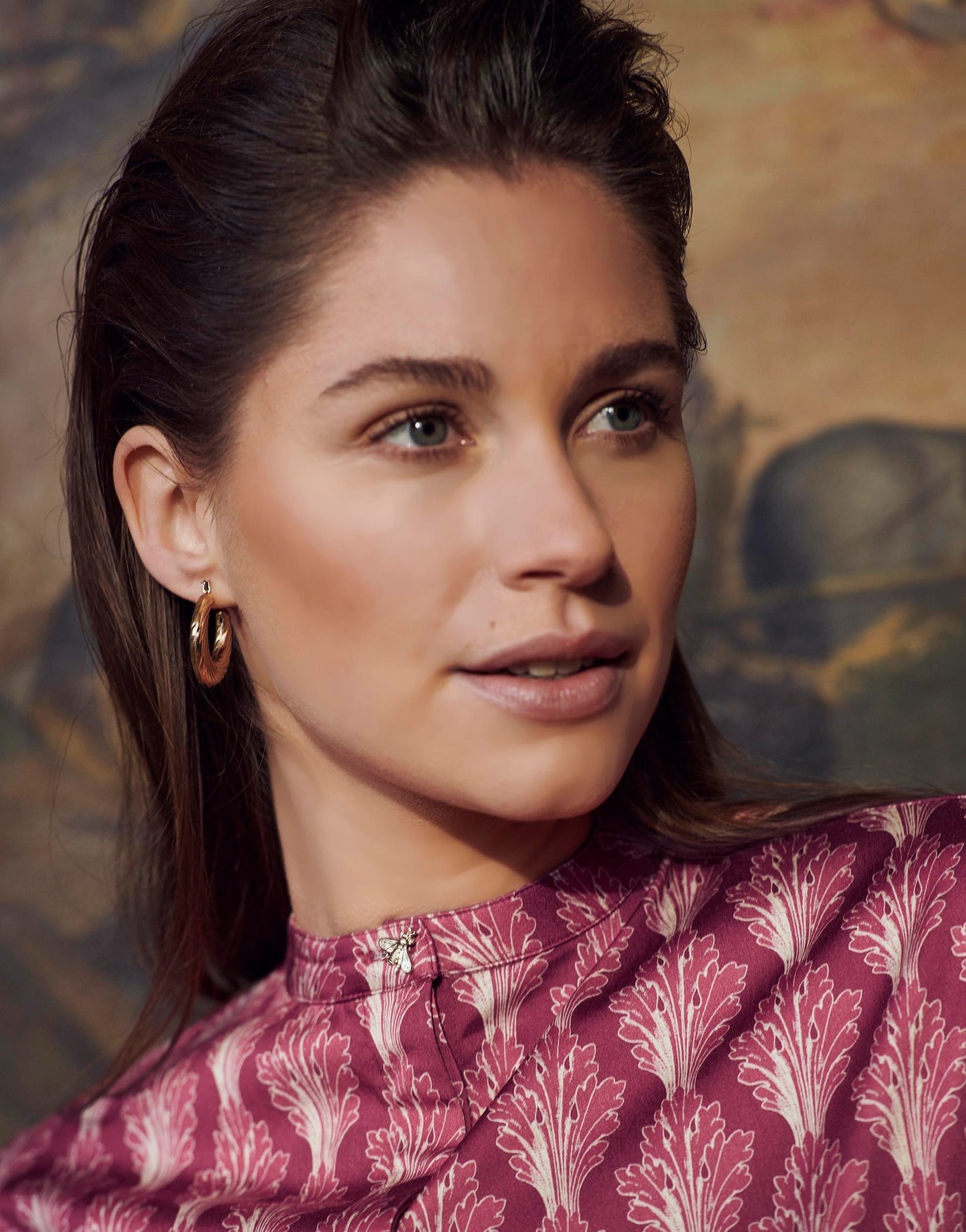 Essenza Marie Tesse Woven top long sleeve cherry red