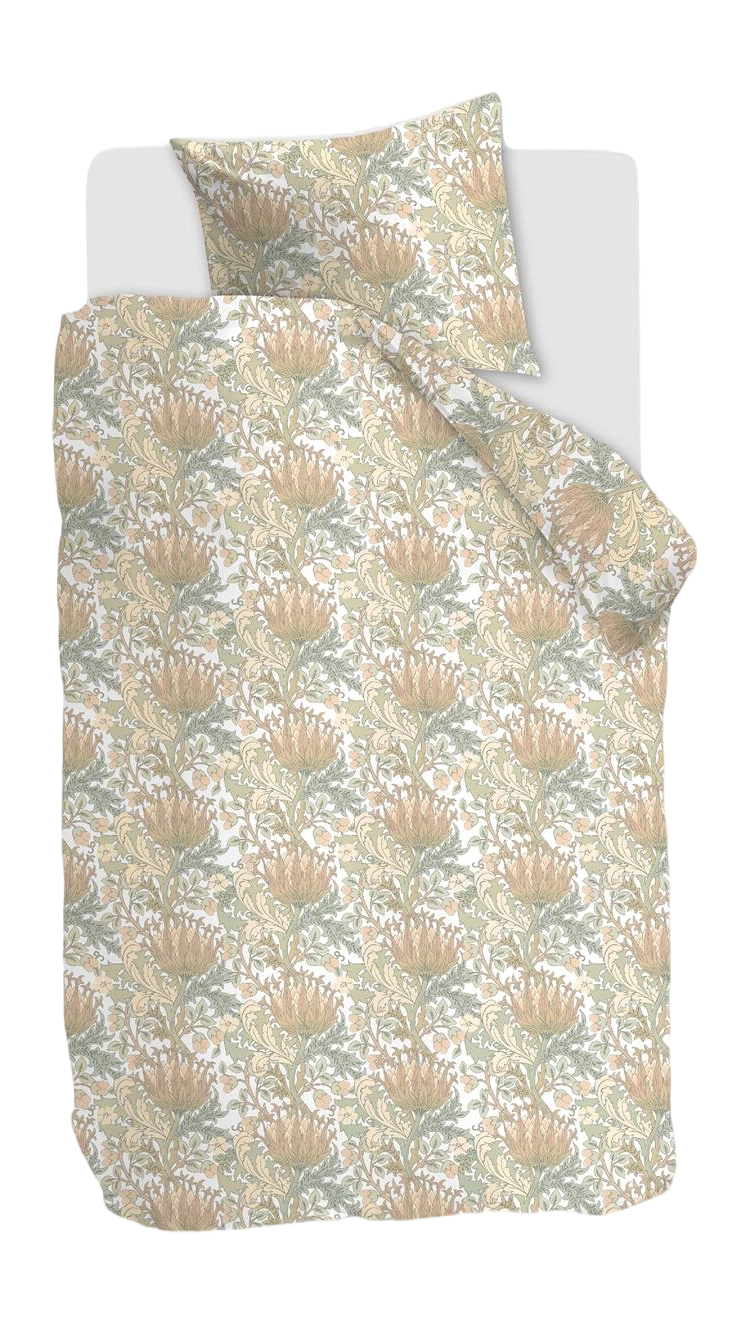 Beddinghouse Gracia Pastel 100% katoen seersucker dekbedovertrek artisjok bloemen