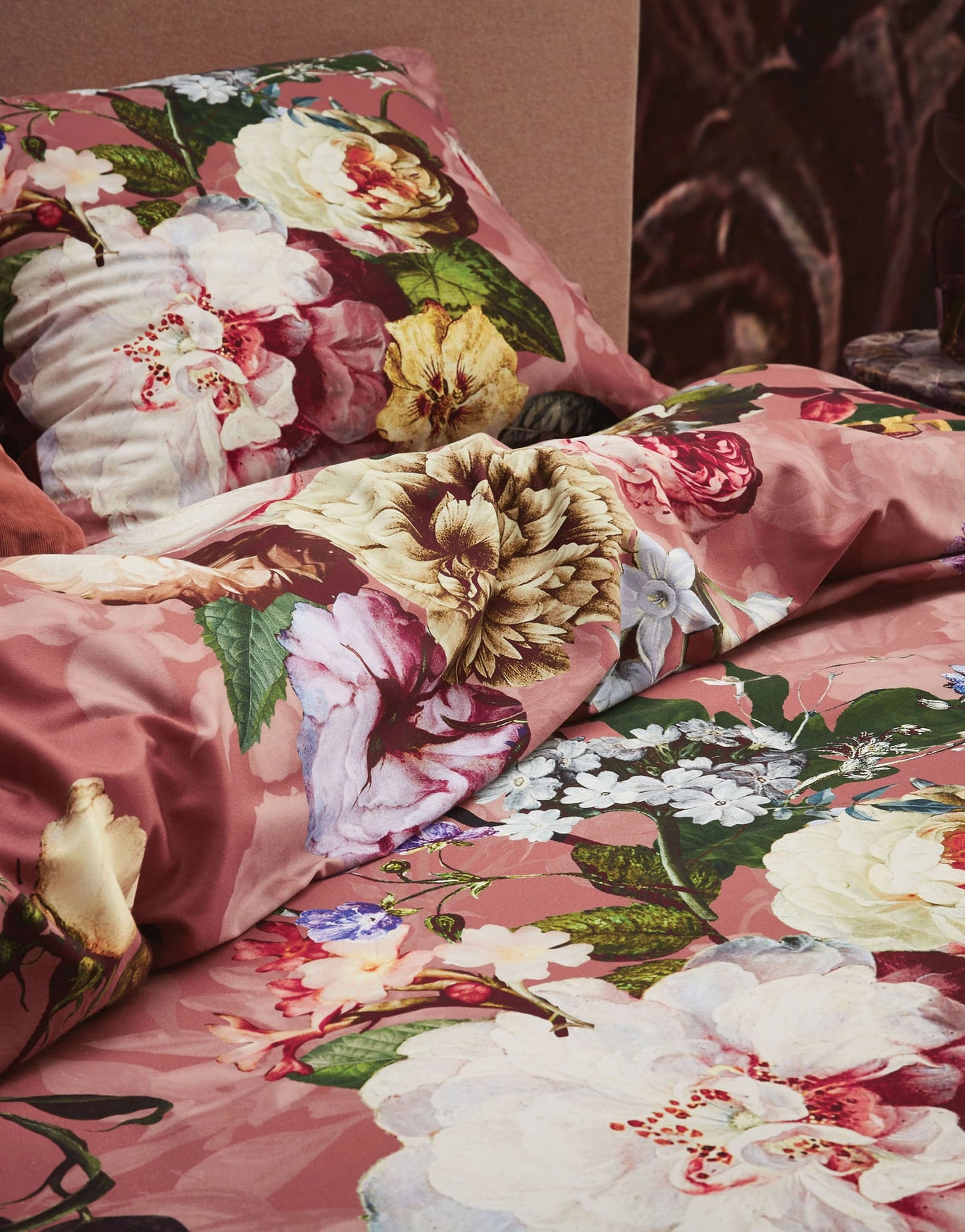 Essenza Fleur Dusty rose dekbedovertrek katoensatijn 210TC