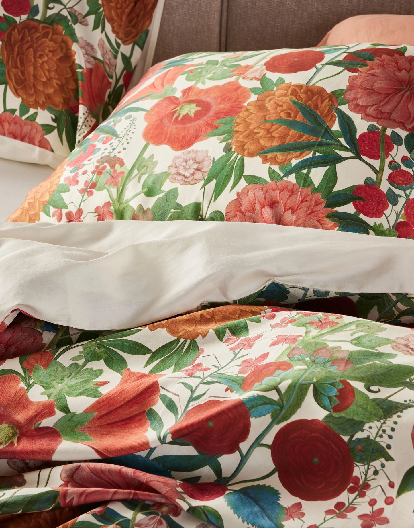 Essenza Florentien Lobster Pink 220TC katoensatijn dekbedovertrek