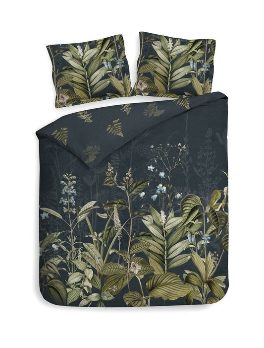 Heckett Lane Holly 230TC katoensatijn Navy Blue dekbedovertrek katoensatijn