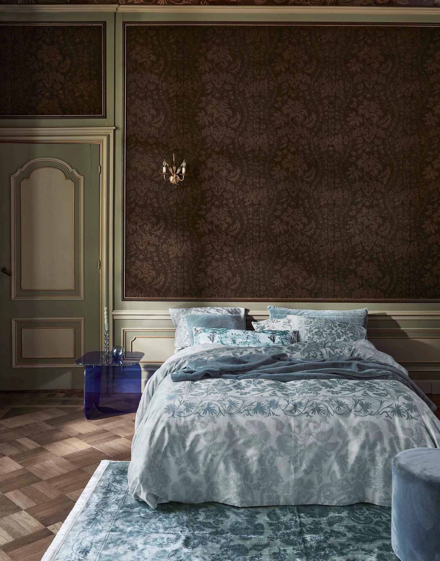 Essenza Maere Hazy Blue 300TC katoensatijn dekbedovertrek