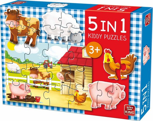 King 5 in 1 kiddy puzzles Kinderpuzzel