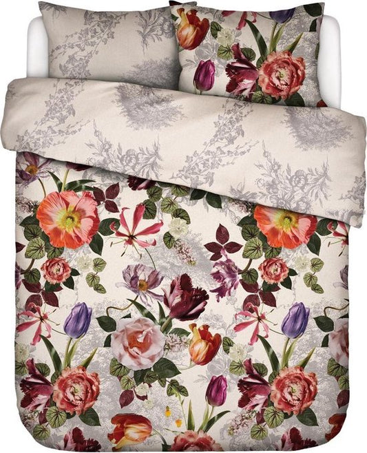 Essenza Scarlett Vanilla katoensatijn dekbedovertrek bloemen