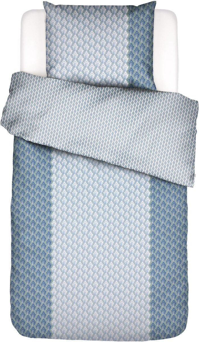 Essenza tesse zen blue katoensatijn 210TC dekbedovertrek ornament