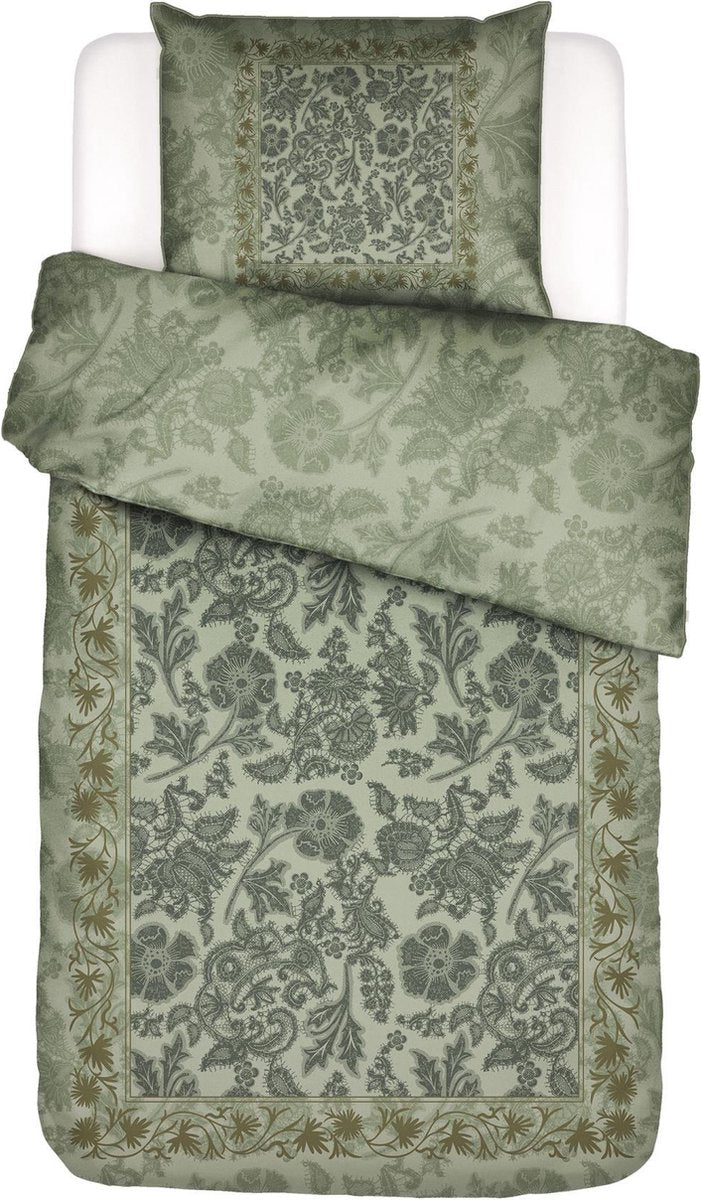 Essenza Maere comforting green 300TC katoensatijn dekbedovertrek