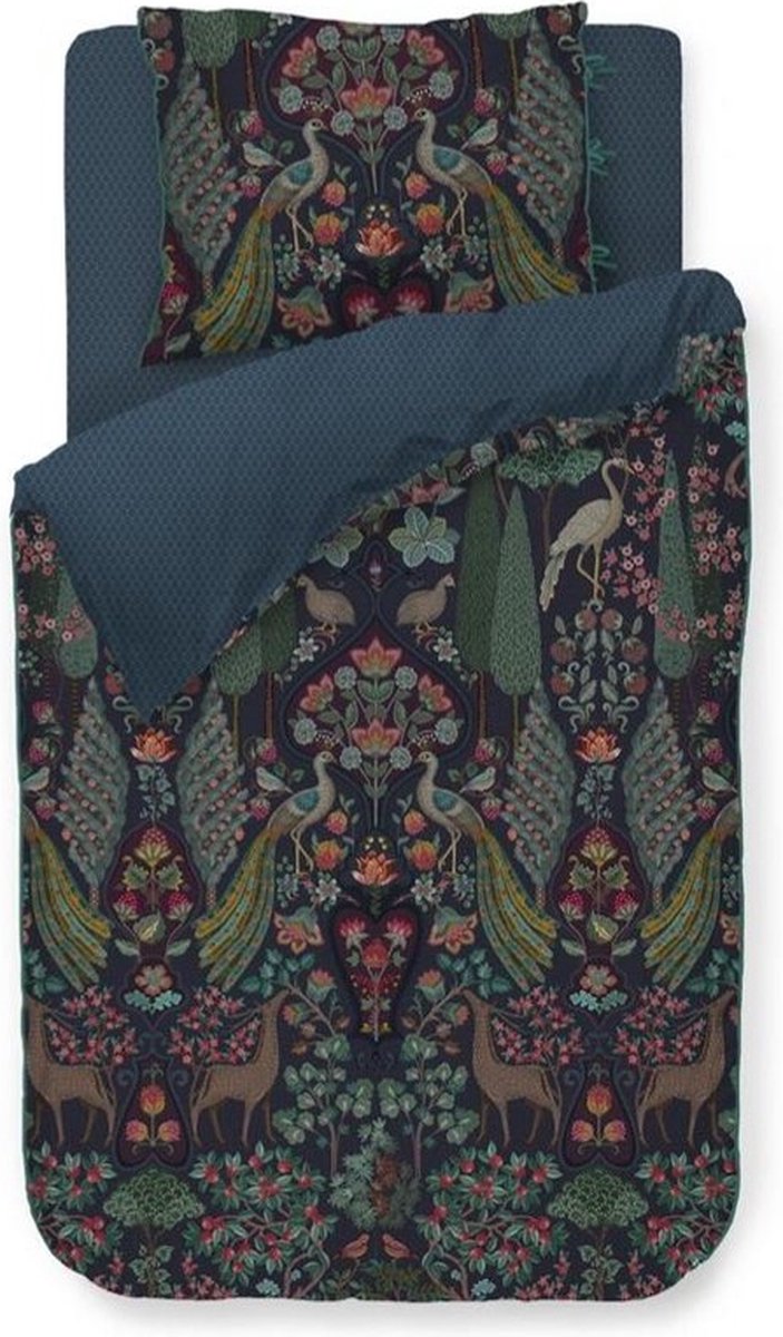 Housse de couette Pip Studio Pavoni motif miroir paons, cerfs, arbres