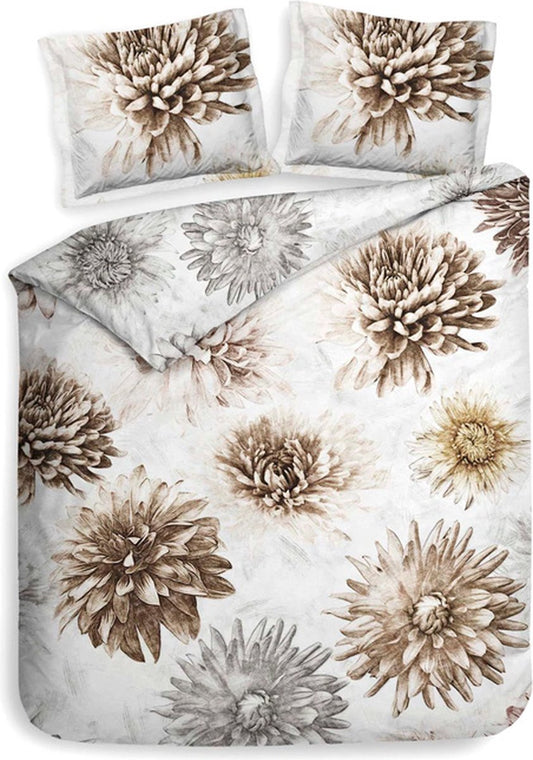 Heckettlane Dairis katoensatijn 230TC dekbedovertrek brocante dahlia