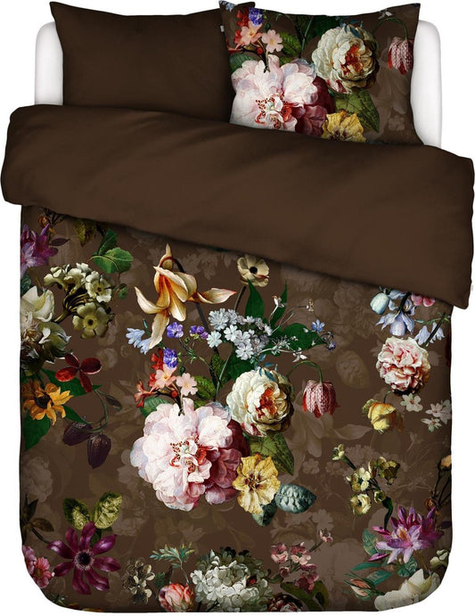 Essenza Fleur Chocolate katoensatijn 215TC dekbedovertrek