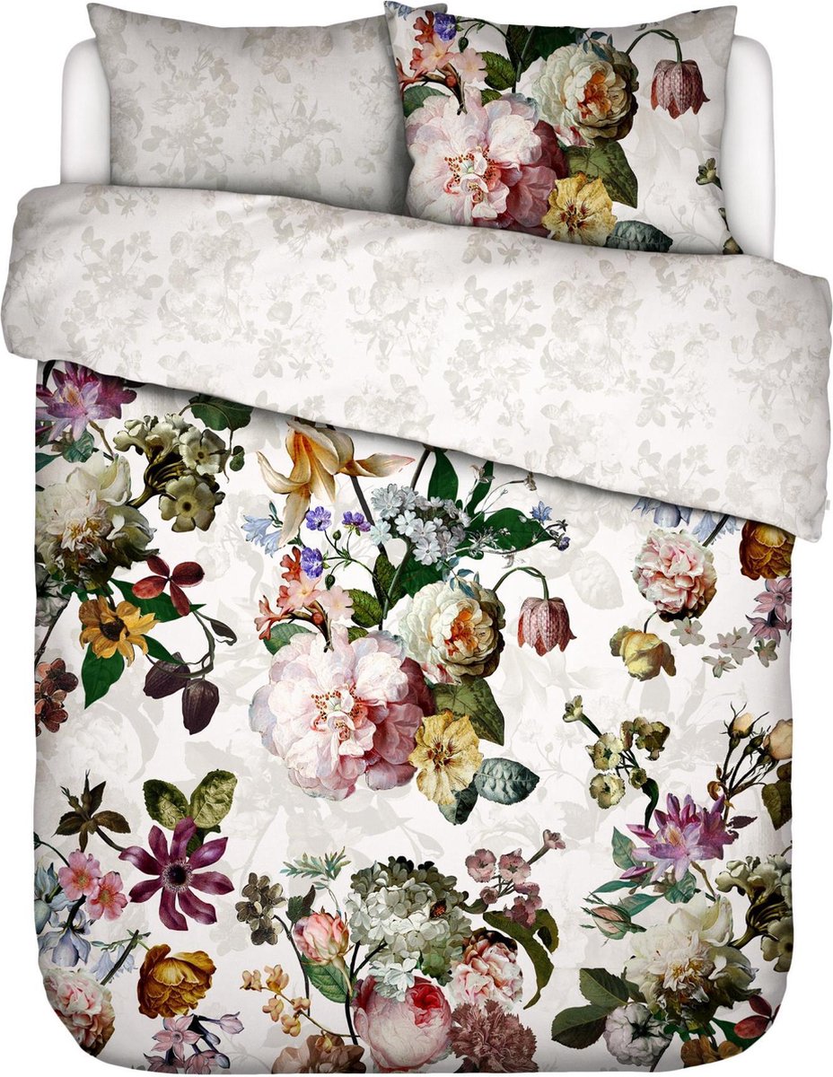 Essenza Fleur White dekbedovertrek katoensatijn 210TC