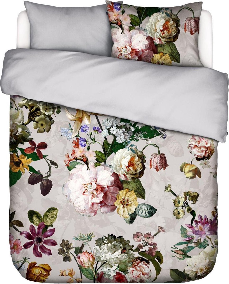 Essenza Fleur Grey katoensatijn 215TC dekbedovertrek