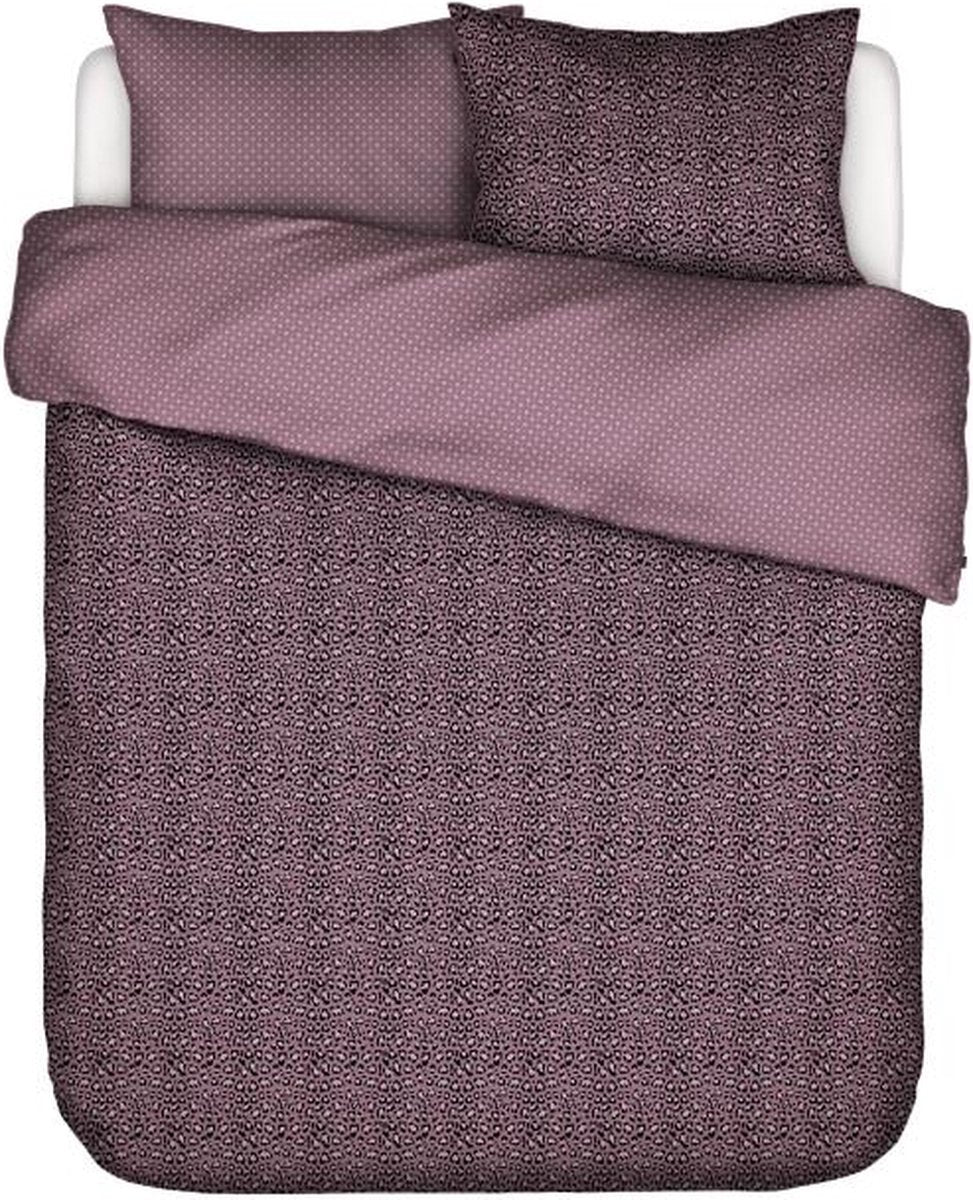 Housse de couette Essenza Bory Lilas en satin de coton 220 fils imprimé léopard, léopard