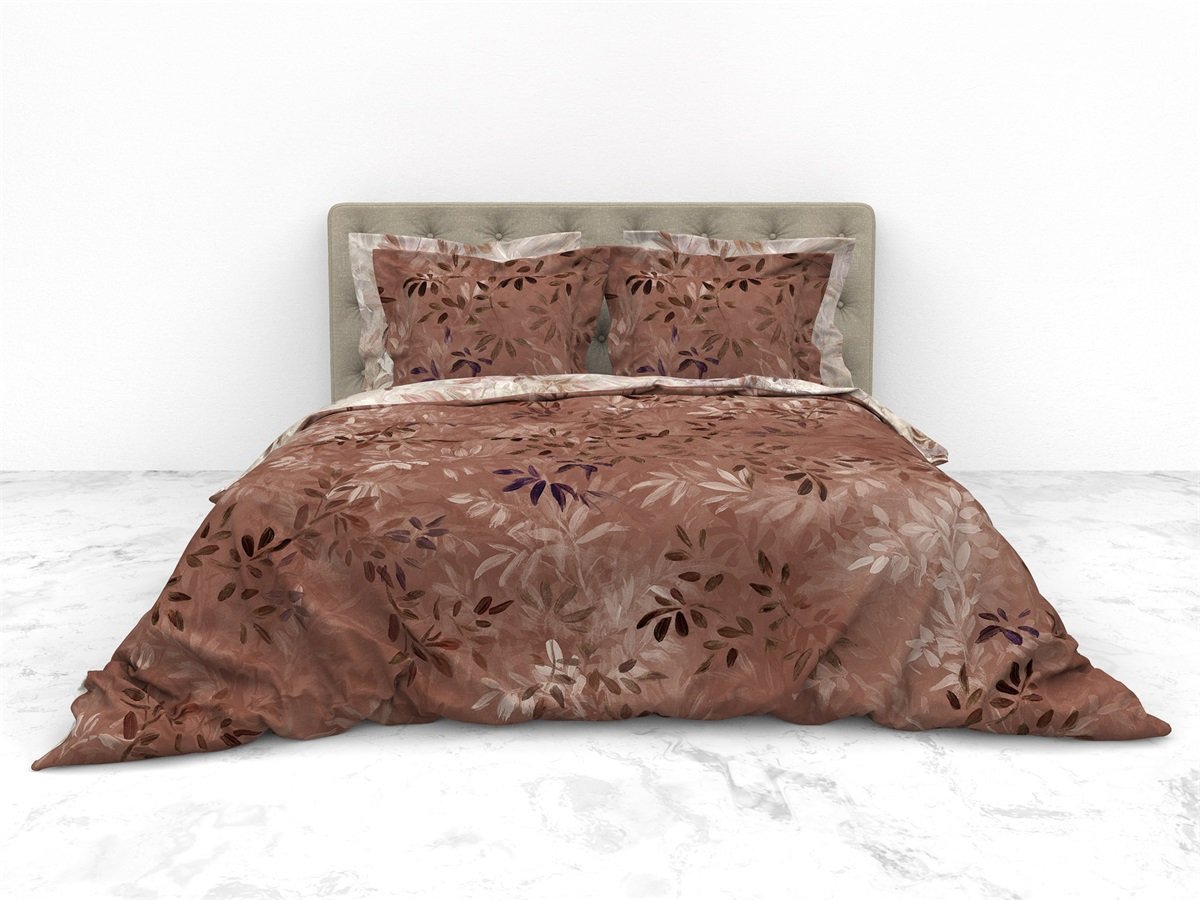 Housse de couette en sergé Heckett Lane Yamile branches feuilles