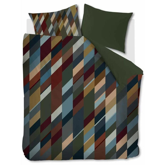 Beddinghouse Roan Olive Green katoensatijn dekbedovertrek 220TC