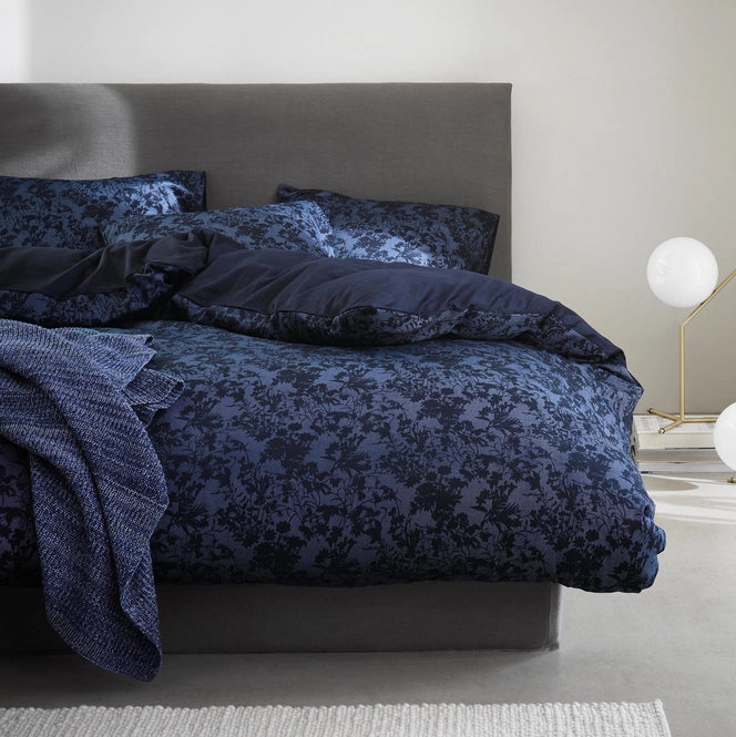 Housse de couette Marc O'Polo Lavea en satin de coton bleu 220 fils