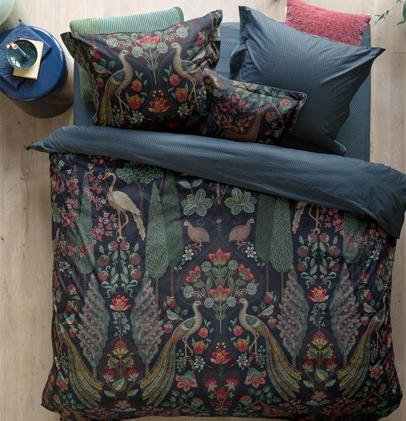 Housse de couette Pip Studio Pavoni motif miroir paons, cerfs, arbres