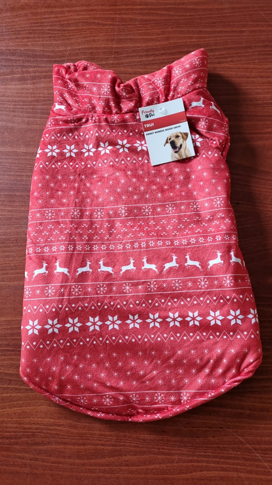 Friendly Pet Kerst Nordic Rood trui, bodywarmer fleece voor hond of kat