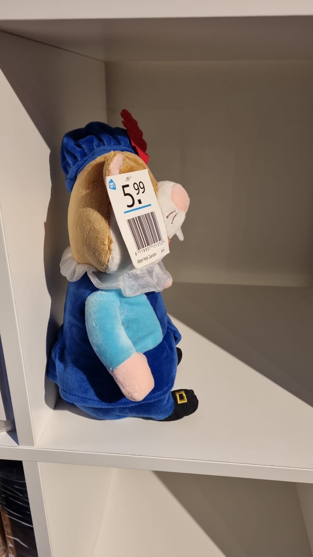 AH Hamster Albert Heijn peluche Piet bleu