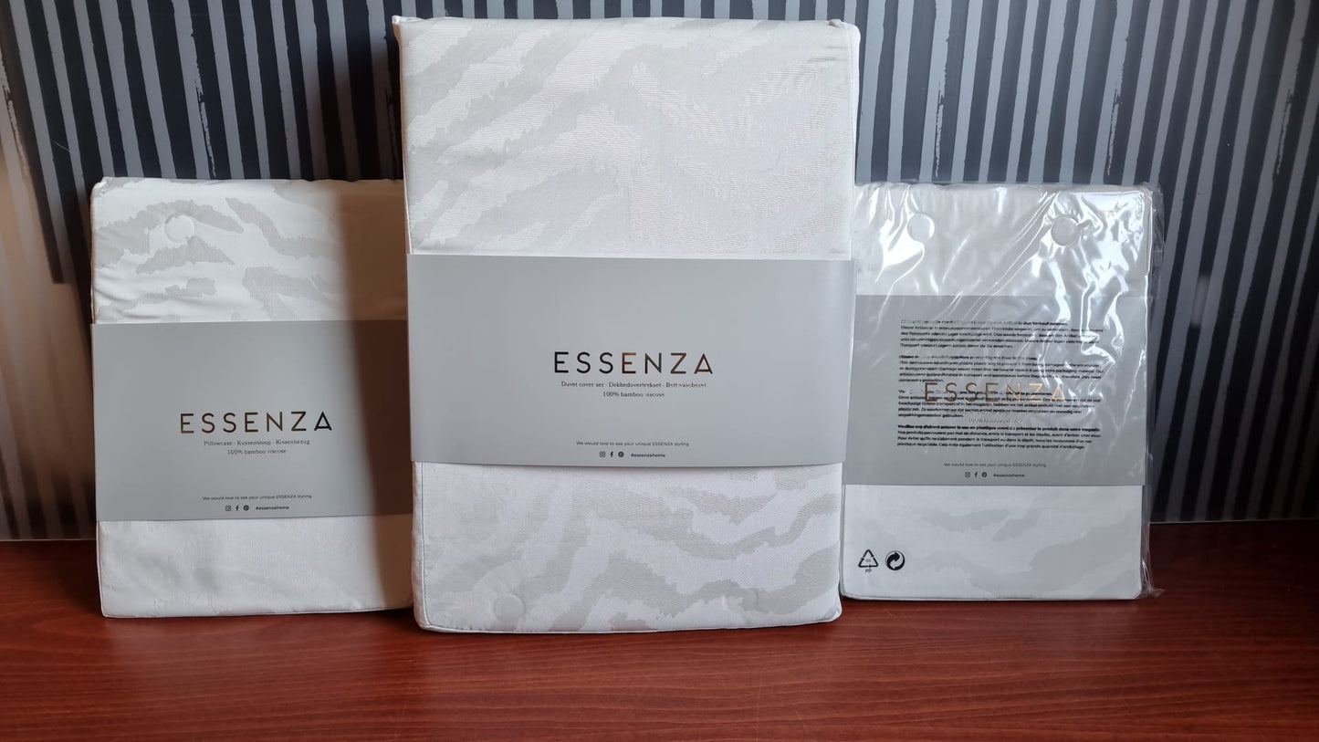 Essenza Belen Vanilla (gebroken wit) bamboo viscose 300TC dekbedovertrek zebradessin
