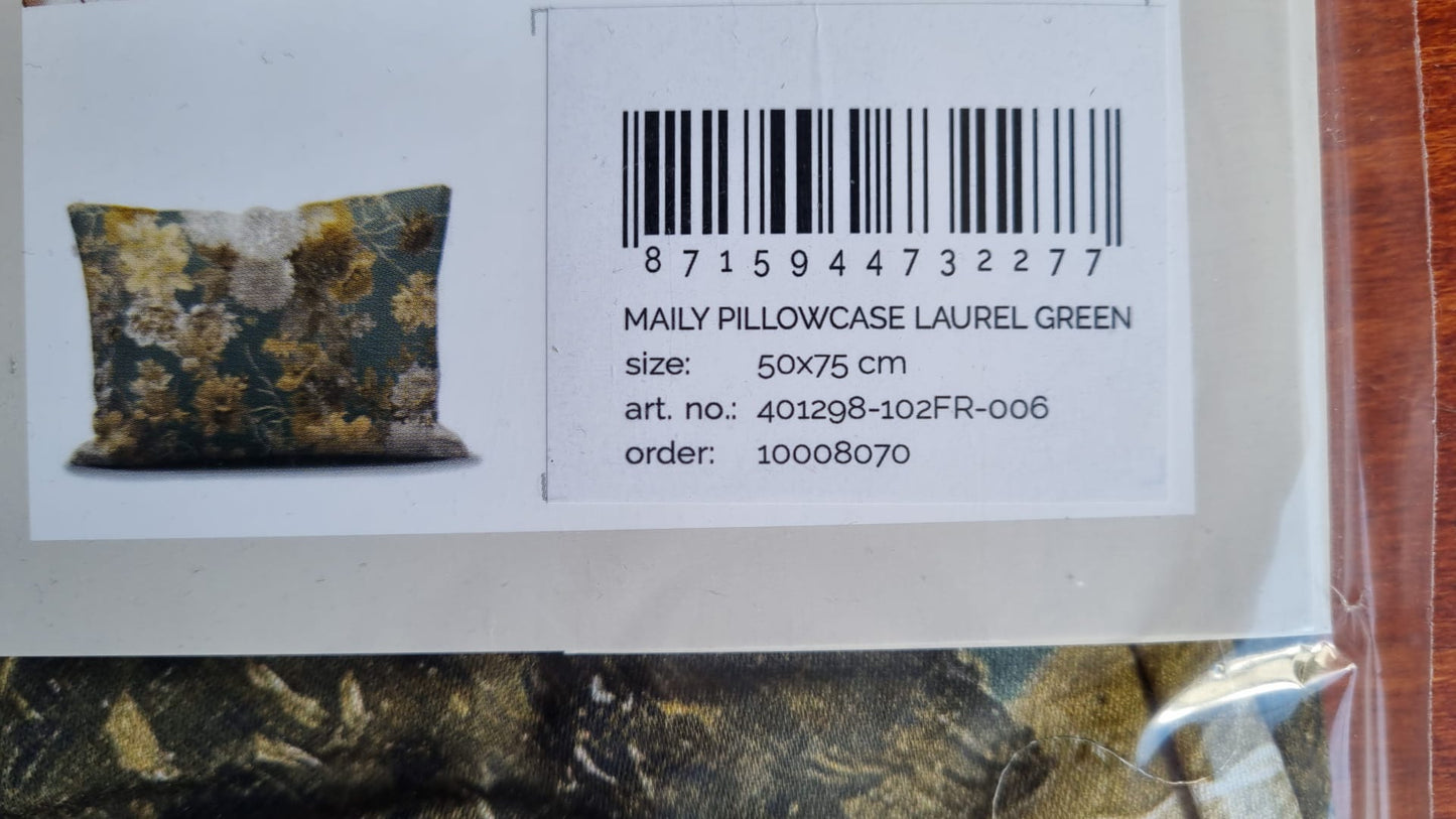Essenza Maily Laurel Green kussenslopen katoensatijn 215TC