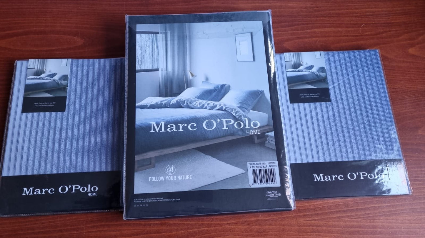 Marc O'Polo Lalani Housse de couette Bleu Indigo satin de coton 220 fils