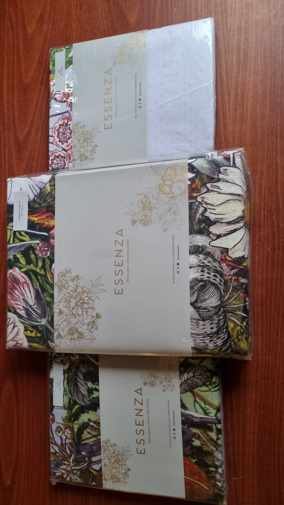 Housse de couette Essenza Annelinde Lilas en satin de coton 300 fils Fleurs