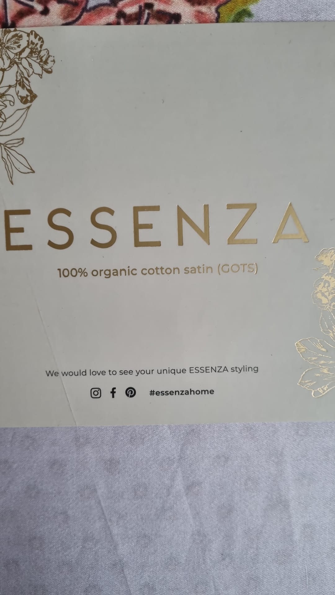 Housse de couette Essenza Annelinde Lilas en satin de coton 300 fils Fleurs