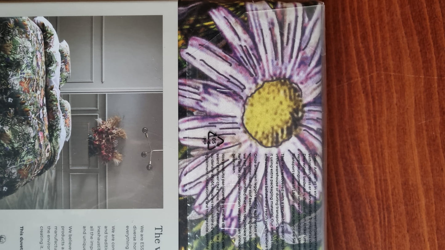 Housse de couette Essenza Annelinde Lilas en satin de coton 300 fils Fleurs