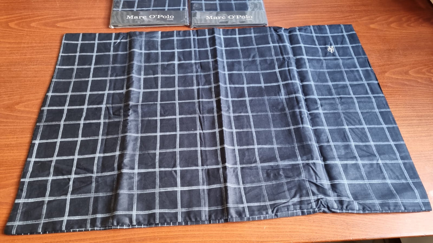 Marc O'Polo Niri Indigo Blue katoensatijnen 220TC kussenslopen