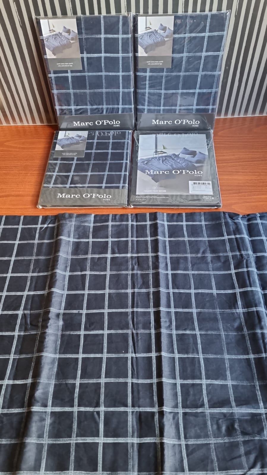 Marc O'Polo Niri Indigo Blue katoensatijnen 220TC kussenslopen