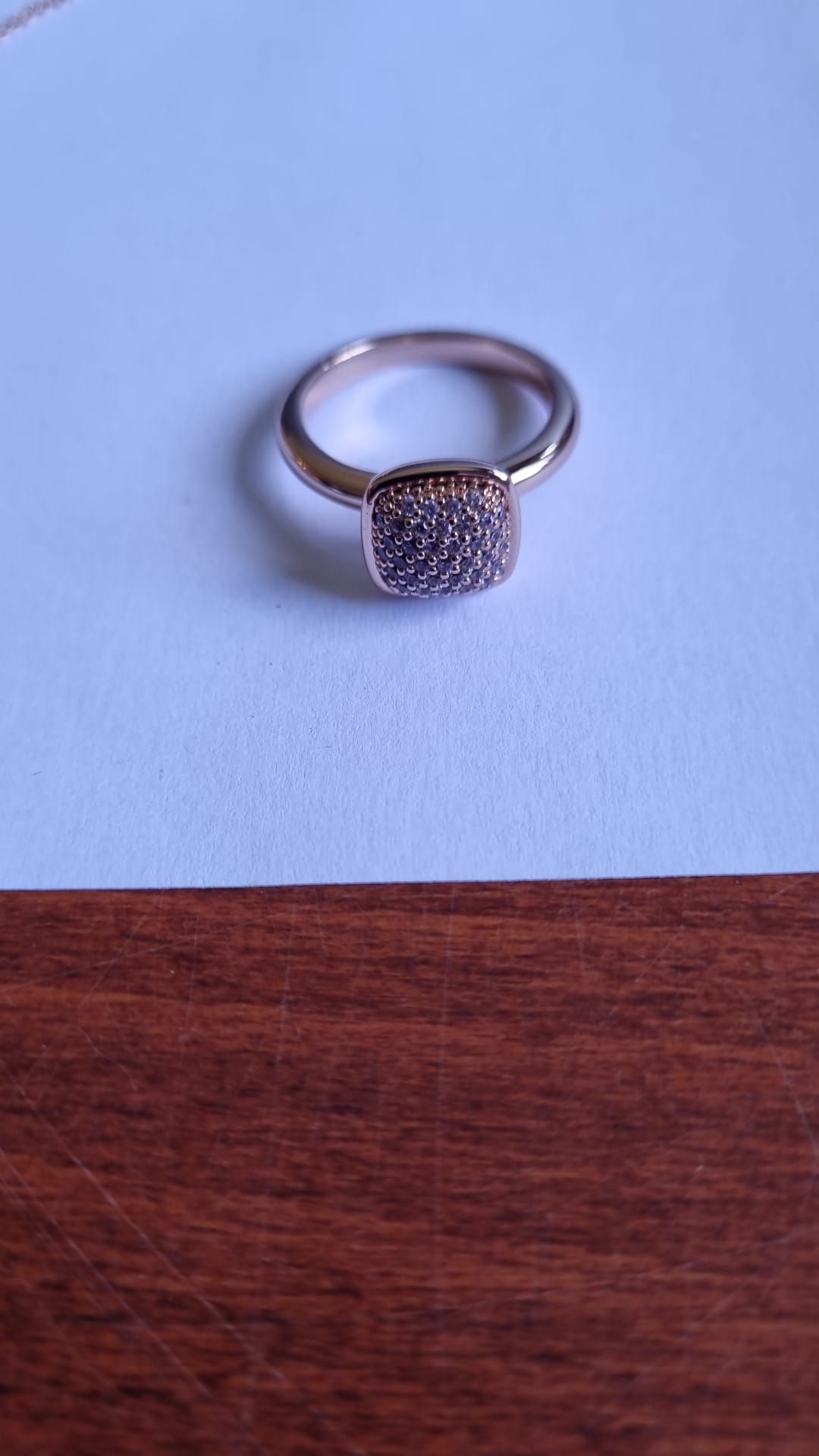 Mylene colorati ring pink, rose verguld met 18 karaat goud in pave glas