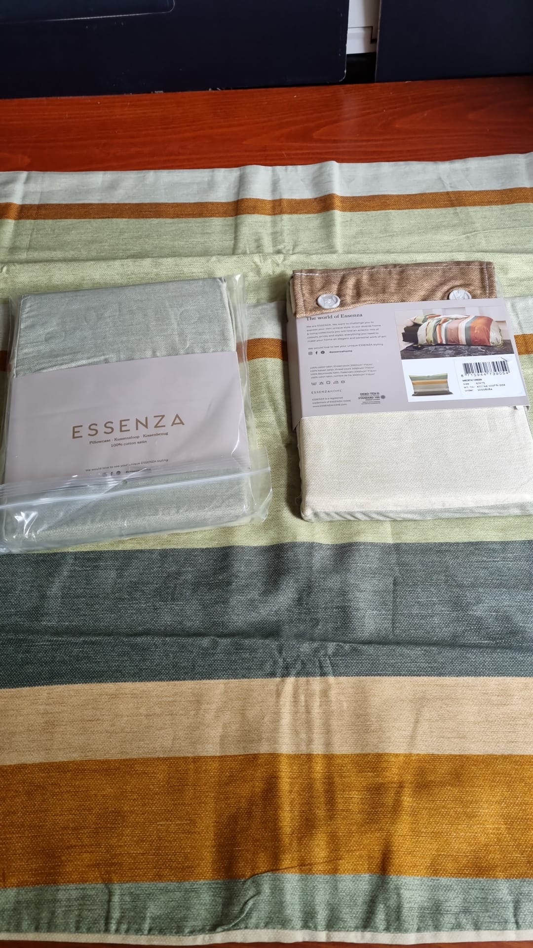 Essenza Wedith Green kussenslopen katoensatijn 200TC