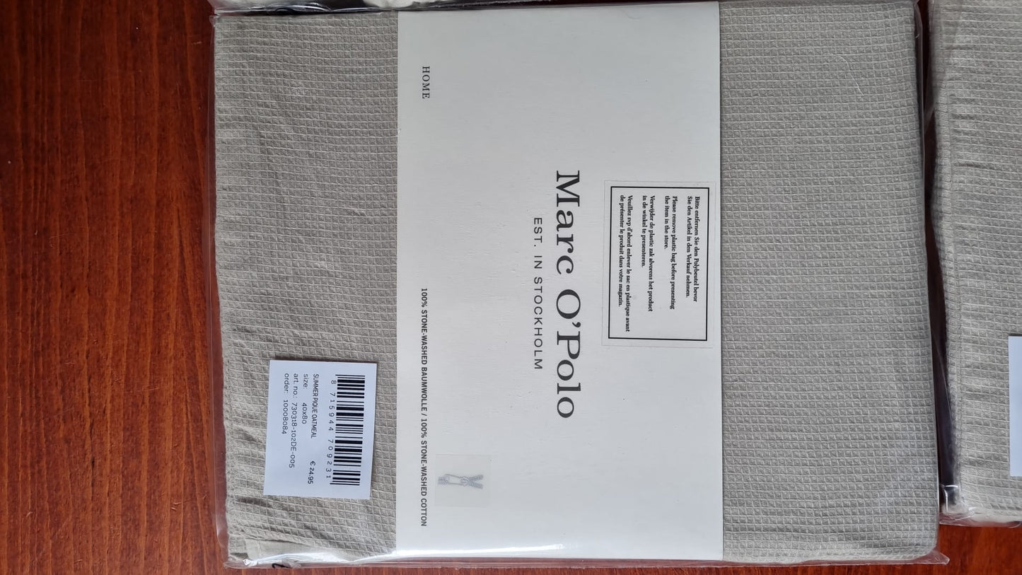 Marc O'Polo Summer Pique Oatmeal kussenslopen 100% katoen stone-washed