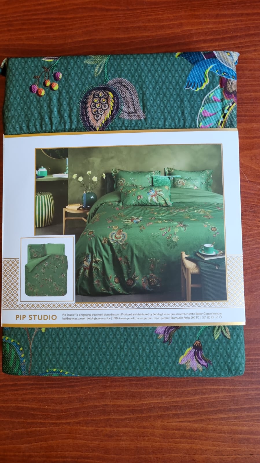 Pip Studio Cece Fiore Green (turquoise) percal 200TC dekbedovertrek