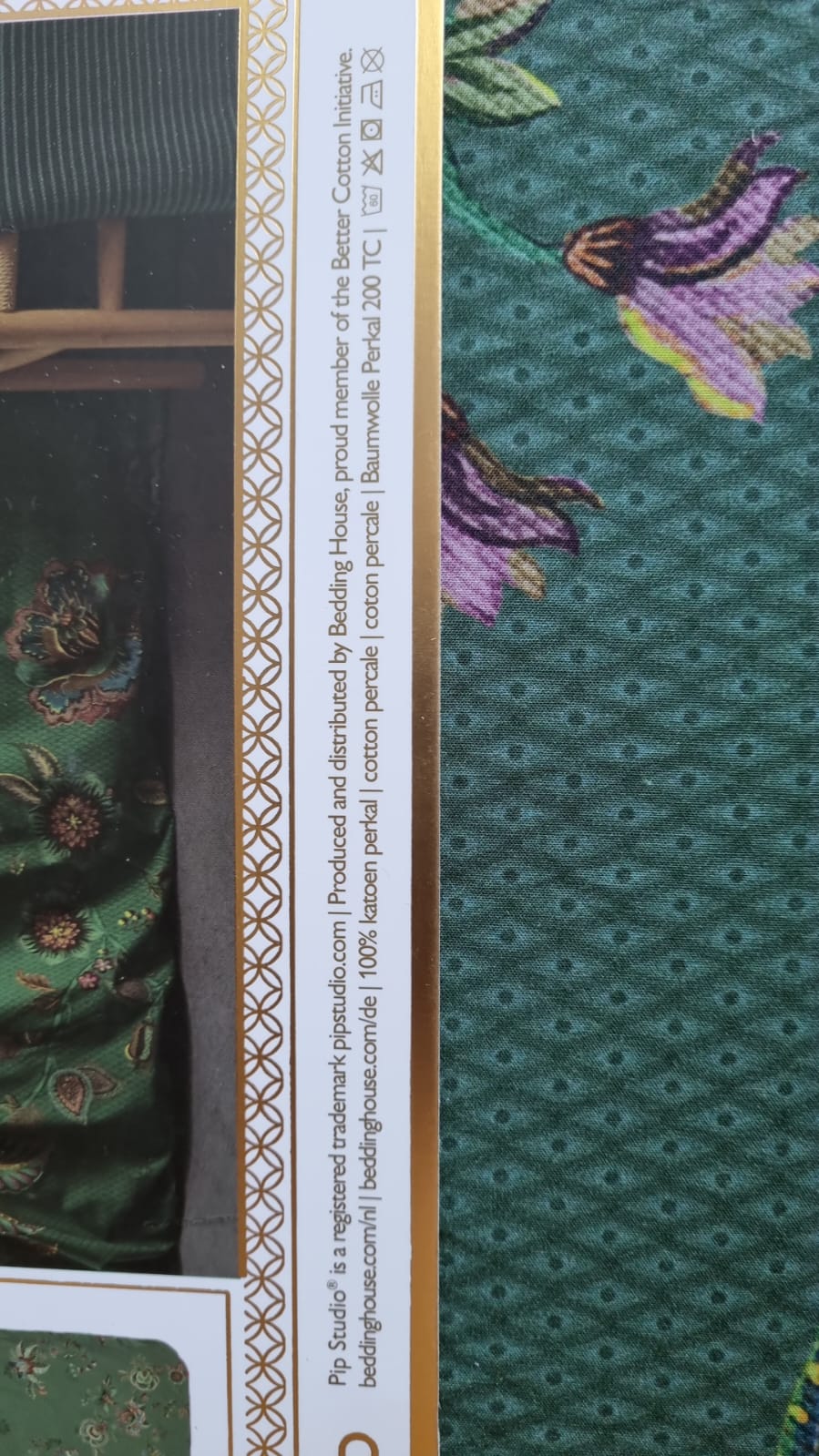 Pip Studio Cece Fiore Green (turquoise) percal 200TC dekbedovertrek