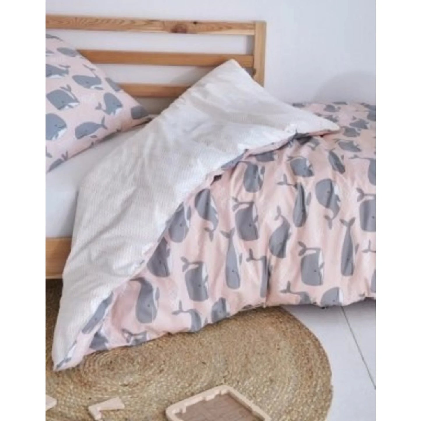 Covers & Co Wally walvissen Rose dekbedovertrek katoen voor ledikant