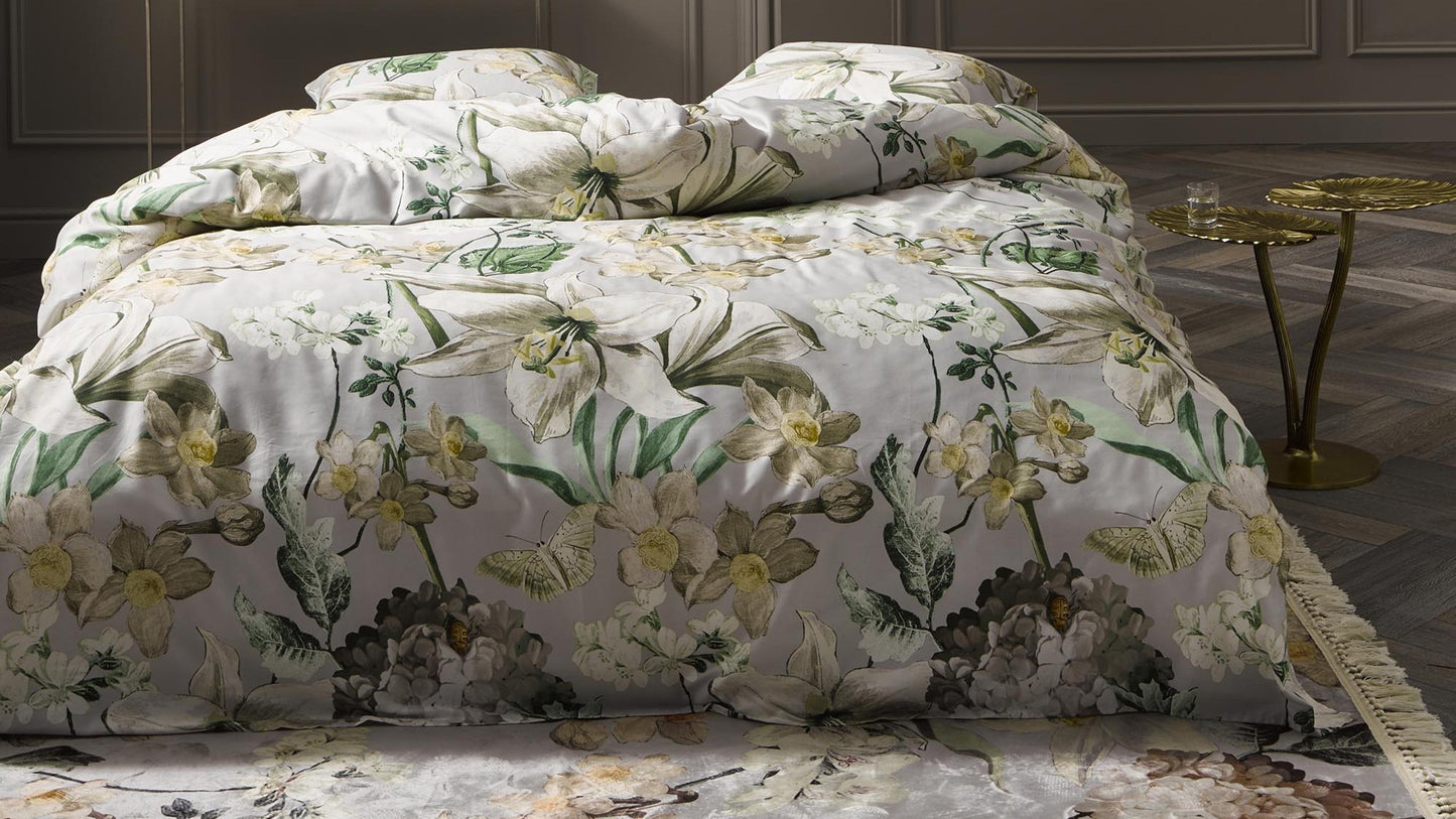 Housse de couette en satin de coton Essenza Rosalee Moutarde 215 fils