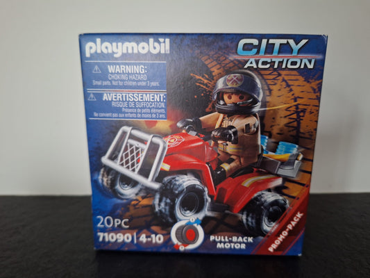 playmobil city action pull-back motor Brandweer Speed Quad met terugtrekmotor 71090
