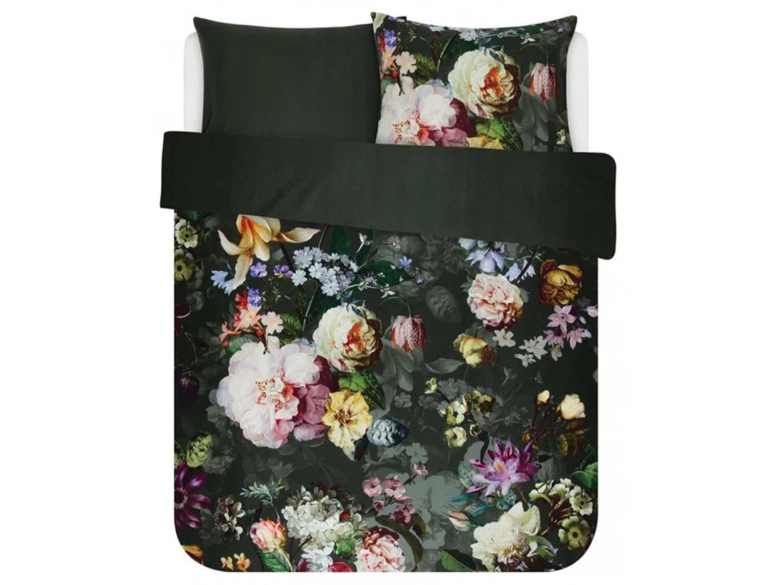 Essenza Fleur Green katoensatijn 215TC dekbedovertrek