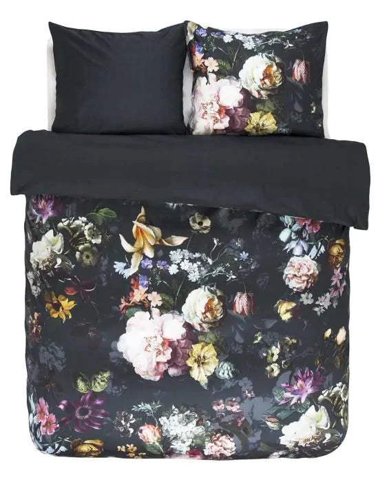 Essenza Fleur Nightblue dekbedovertrek katoensatijn 210TC