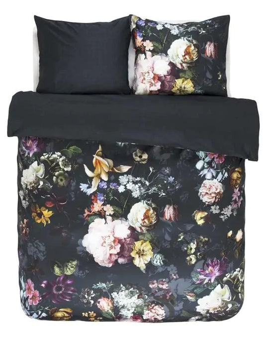 Essenza Fleur Nightblue dekbedovertrek katoensatijn 210TC